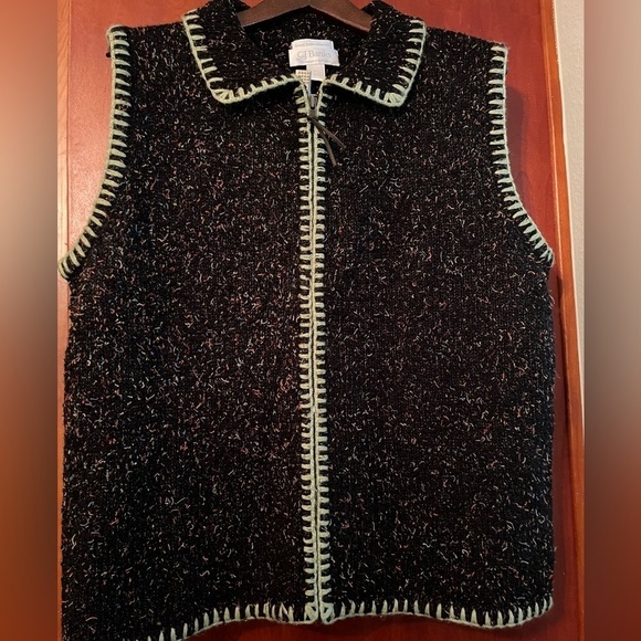 Christopher & Banks Hand Embroidered Sweater Vest Sz M Crochet - Picture 1 of 7